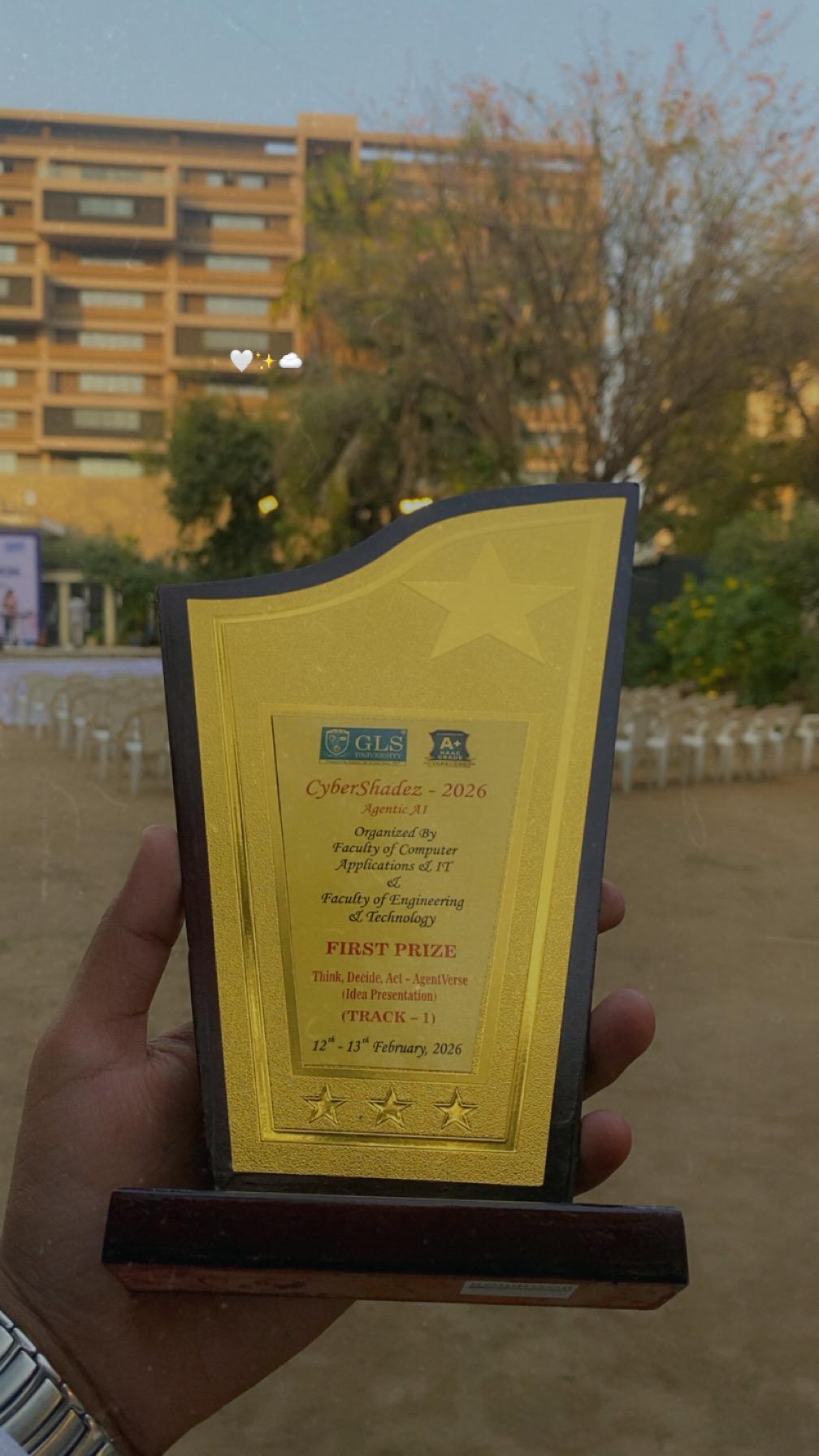 Kishan Khatri receiving recognition for the Best Tech Innovation